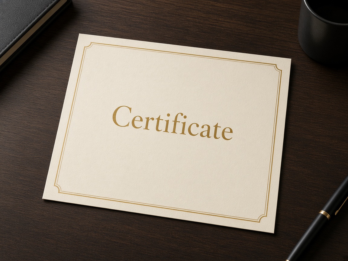 A4 CERTIFICATE CARD